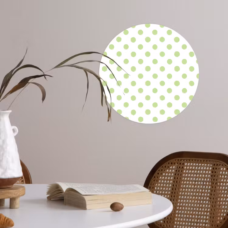 Dots - Klassiek - Groen Wandcirkel behangsticker klein 186 -sfeer3