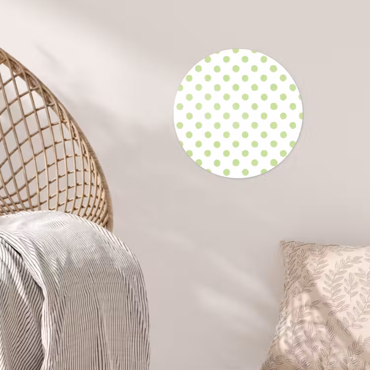 Dots - Klassiek - Groen Wandcirkel behangsticker klein 186 -sfeer4