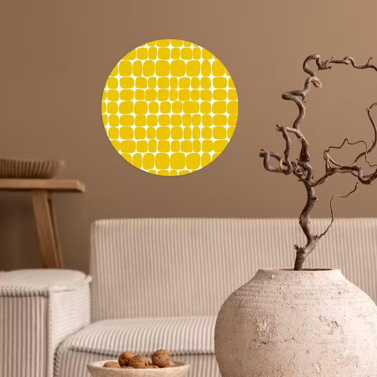 Stippen - Modern - Geel Wandcirkel behangsticker klein 186 -sfeer1