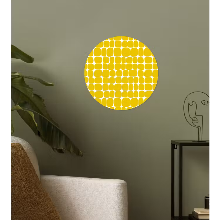 Stippen - Modern - Geel Wandcirkel behangsticker klein 186 -sfeer2