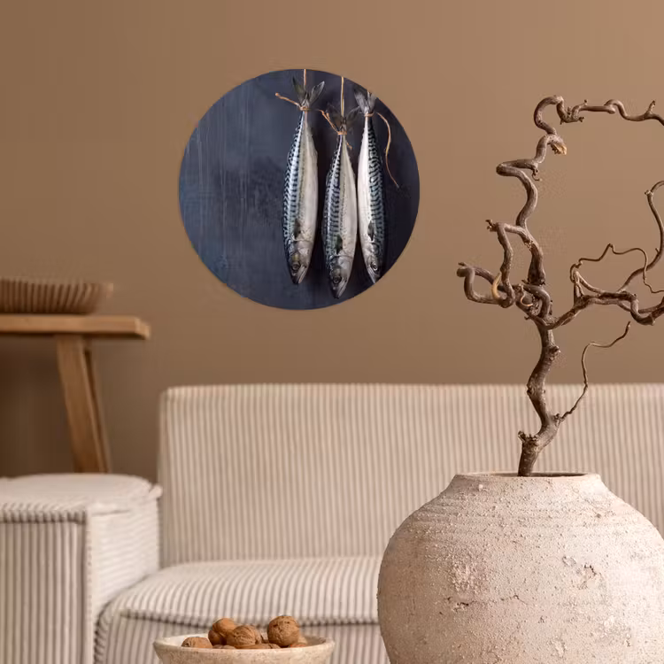 Runde Tapete - Drei Fische – Seil - Drie vissen - Touw Wandcirkel behangsticker klein