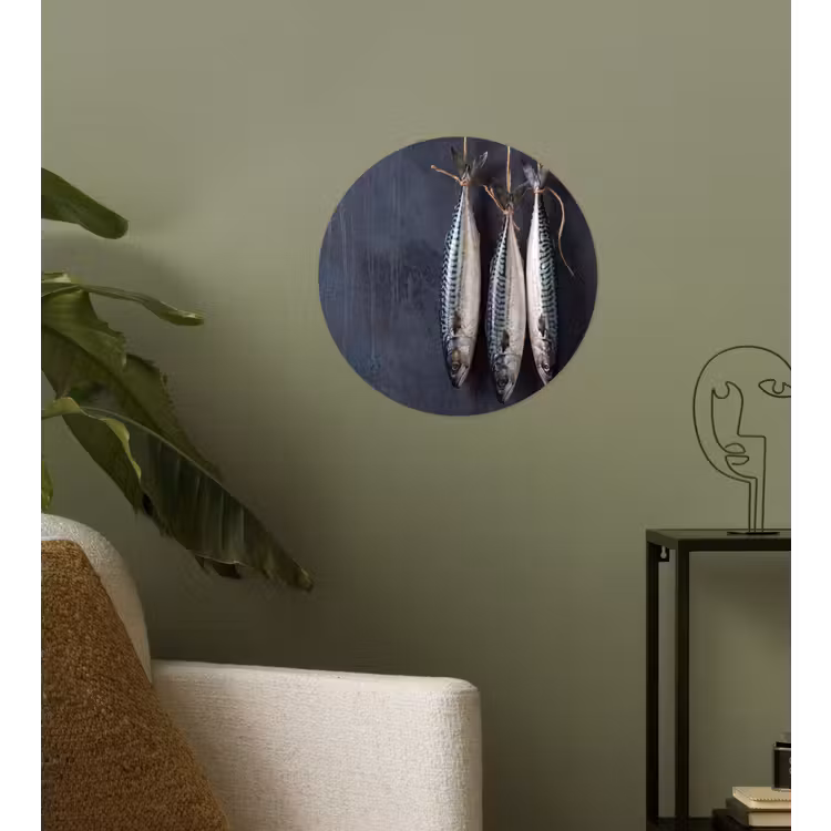 Runde Tapete - Drei Fische – Seil - Drie vissen - Touw Wandcirkel behangsticker klein