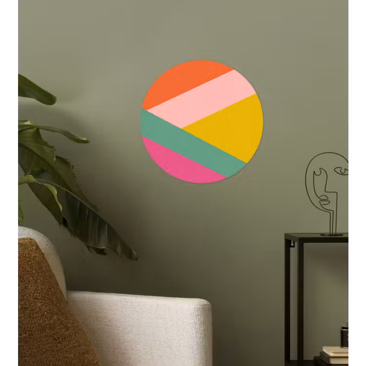 Driehoeken - Kleurrijk - Abstract Wandcirkel behangsticker klein -sfeer2