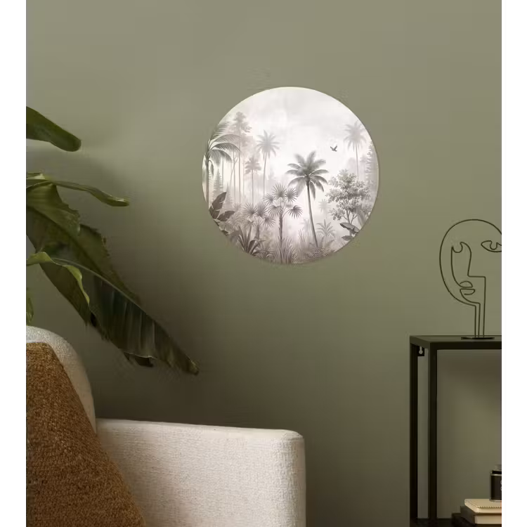 Jungle - Palmbomen - Natuur Wandcirkel behangsticker klein -sfeer2