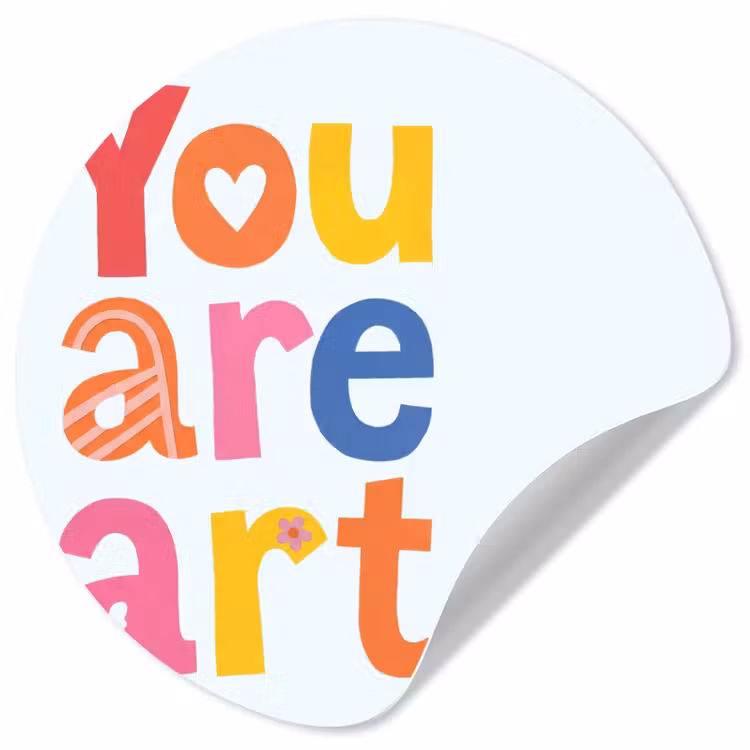 You are art - Kleurrijk - Grafisch Wandcirkel behangsticker klein -3d