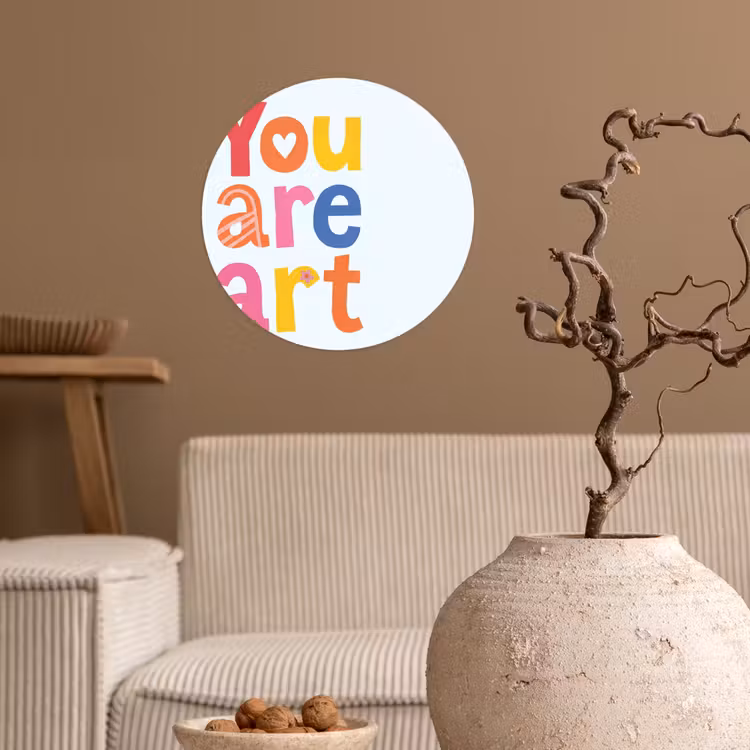 You are art - Kleurrijk - Grafisch Wandcirkel behangsticker klein -sfeer1
