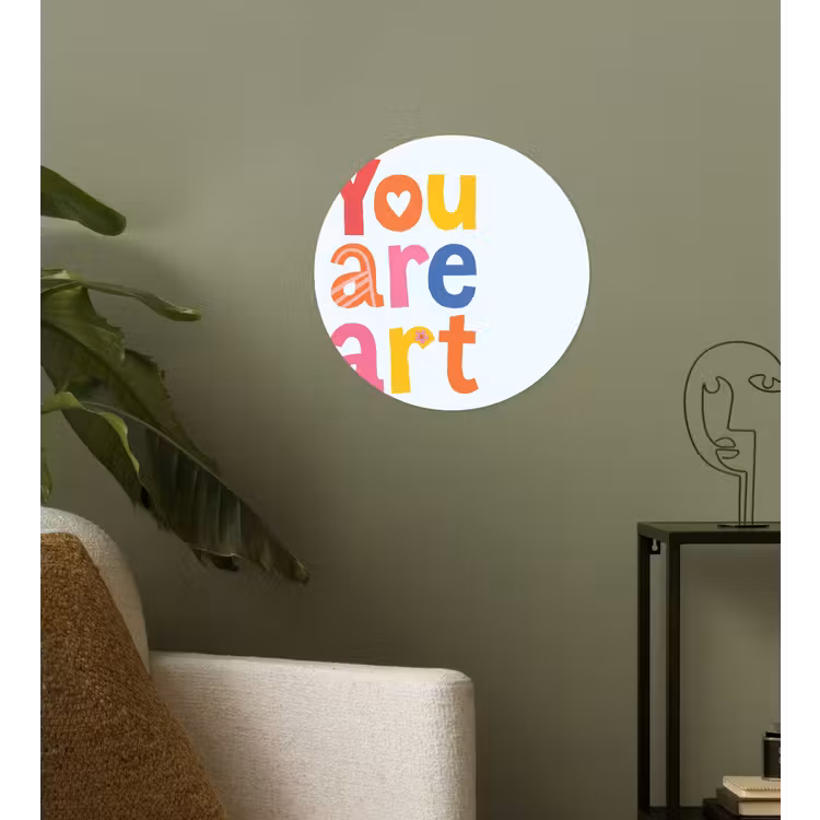 You are art - Kleurrijk - Grafisch Wandcirkel behangsticker klein -sfeer2