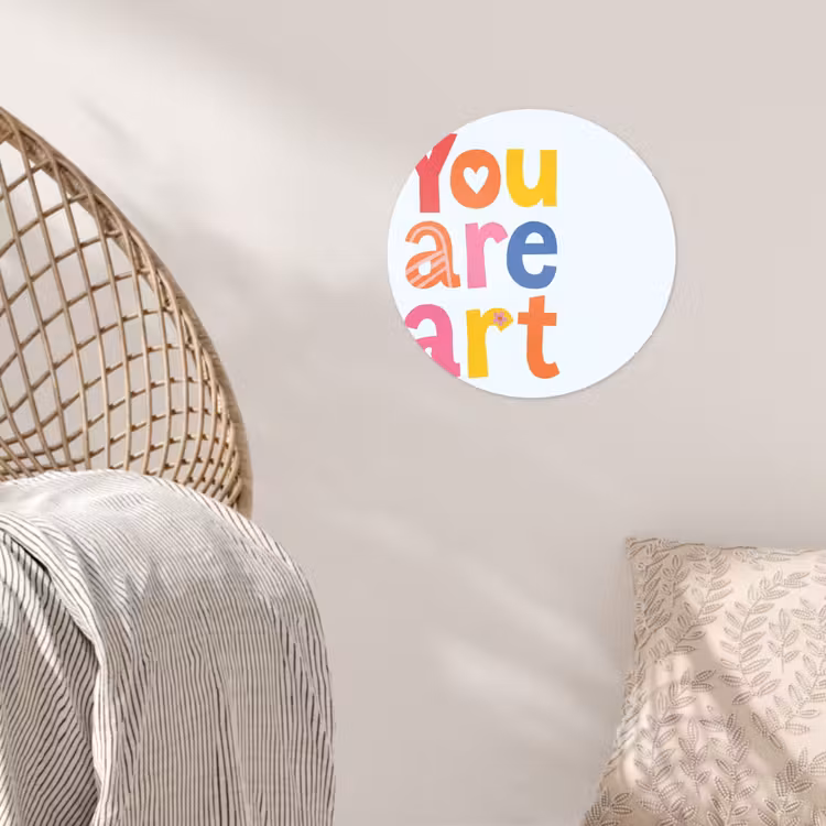 You are art - Kleurrijk - Grafisch Wandcirkel behangsticker klein -sfeer4
