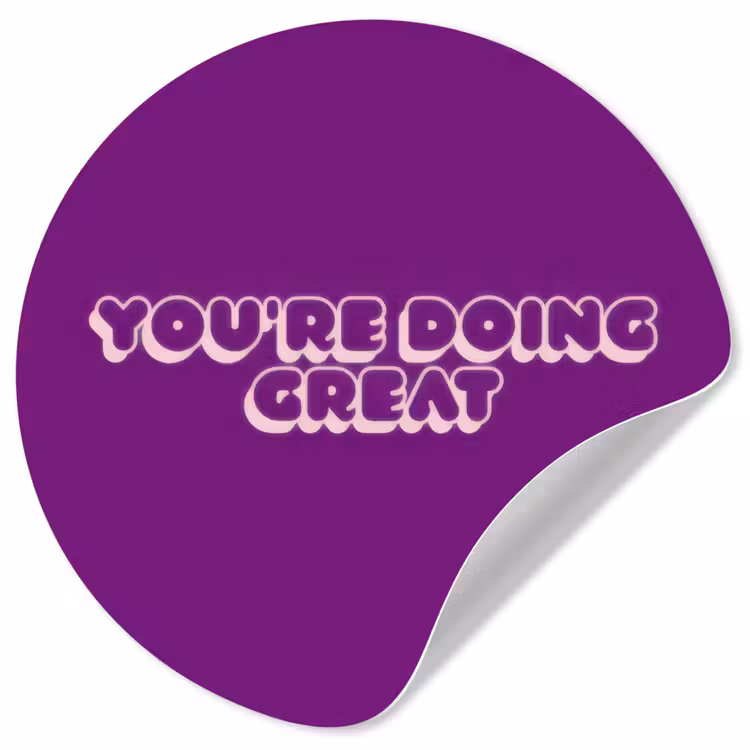 You're doing great - Paars - Bubble letters Wandcirkel behangsticker klein -3d