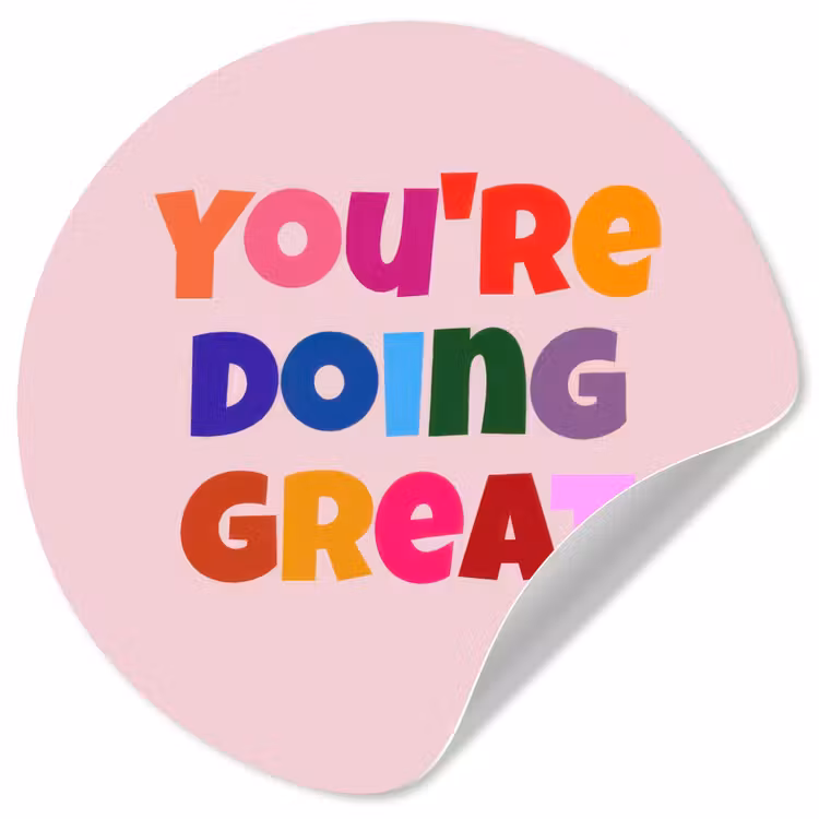 You're doing great - Roze - Kleurrijk Wandcirkel behangsticker klein -3d