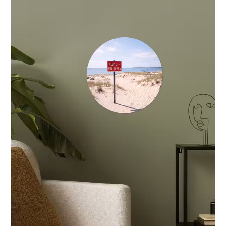 Duin - Bord - Kust - Landschap - Rood Wandcirkel behangsticker klein -sfeer2