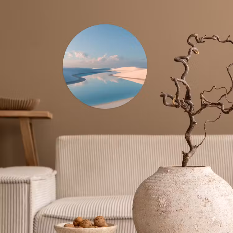 Duinen - Waterplas - Oneindige rust Wandcirkel behangsticker klein -sfeer1