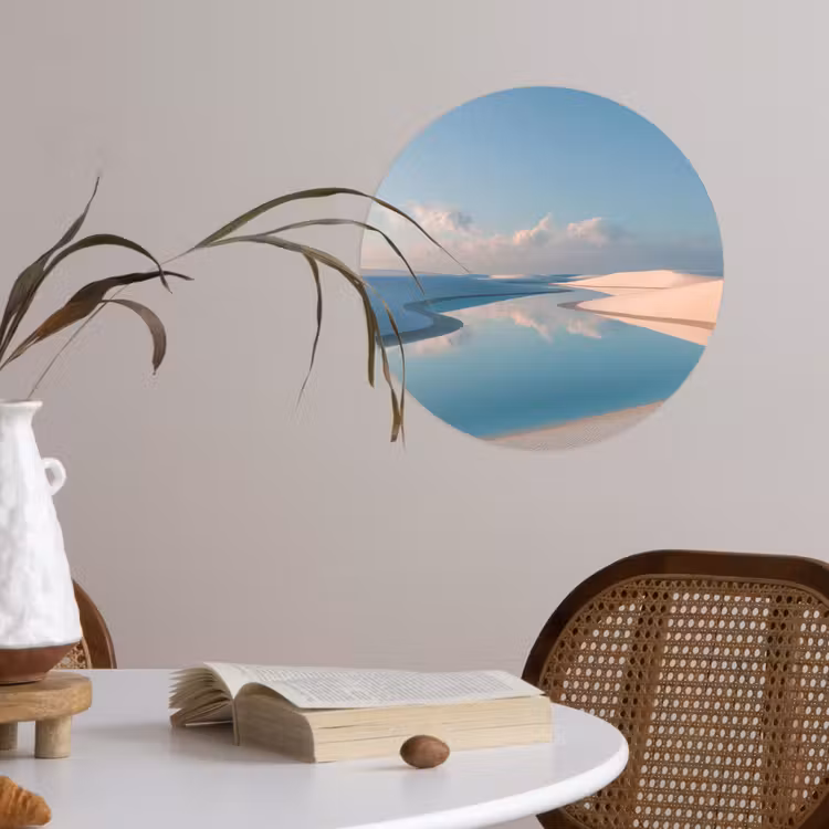 Duinen - Waterplas - Oneindige rust Wandcirkel behangsticker klein -sfeer3