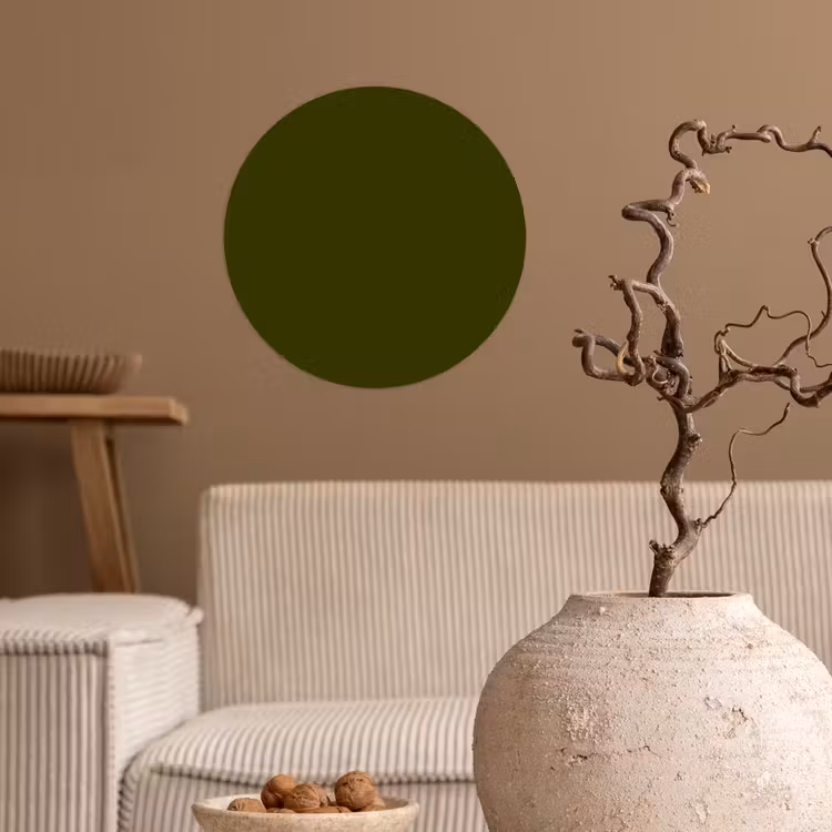 Dark - Olive - Groen Wandcirkel behangsticker klein 186 -sfeer1
