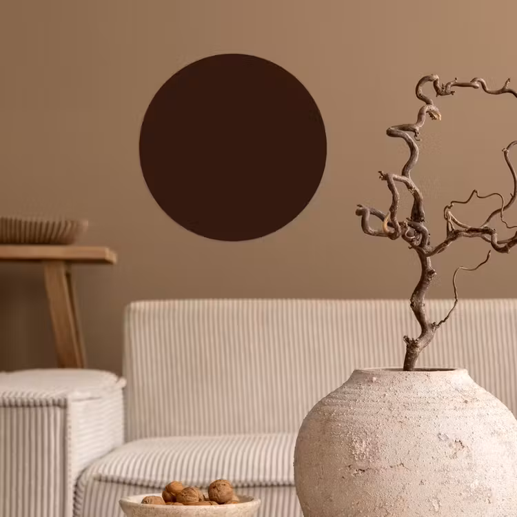 Dark - Chocolate - Bruin Wandcirkel behangsticker klein 186 -sfeer1