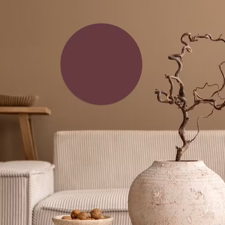 Dusty - Rose - Roze Wandcirkel behangsticker klein 186 -sfeer1
