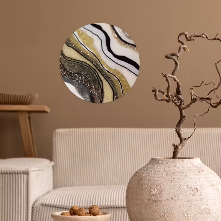 Edelsteen - Abstract - Marmer - Natuur Wandcirkel behangsticker klein -sfeer1