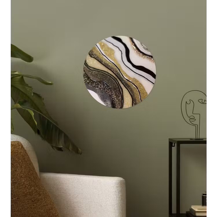 Edelsteen - Abstract - Marmer - Natuur Wandcirkel behangsticker klein -sfeer2