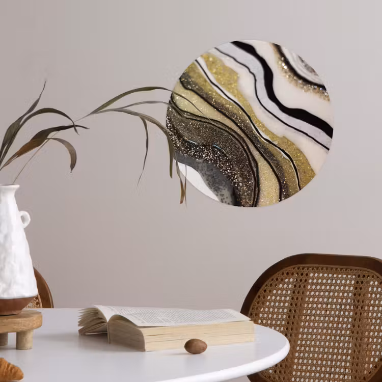 Edelsteen - Abstract - Marmer - Natuur Wandcirkel behangsticker klein -sfeer3