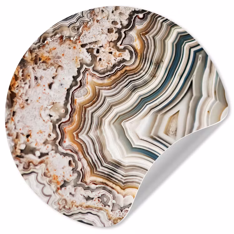 Edelsteen - Marmer - Natuur - Abstract Wandcirkel behangsticker klein -3d