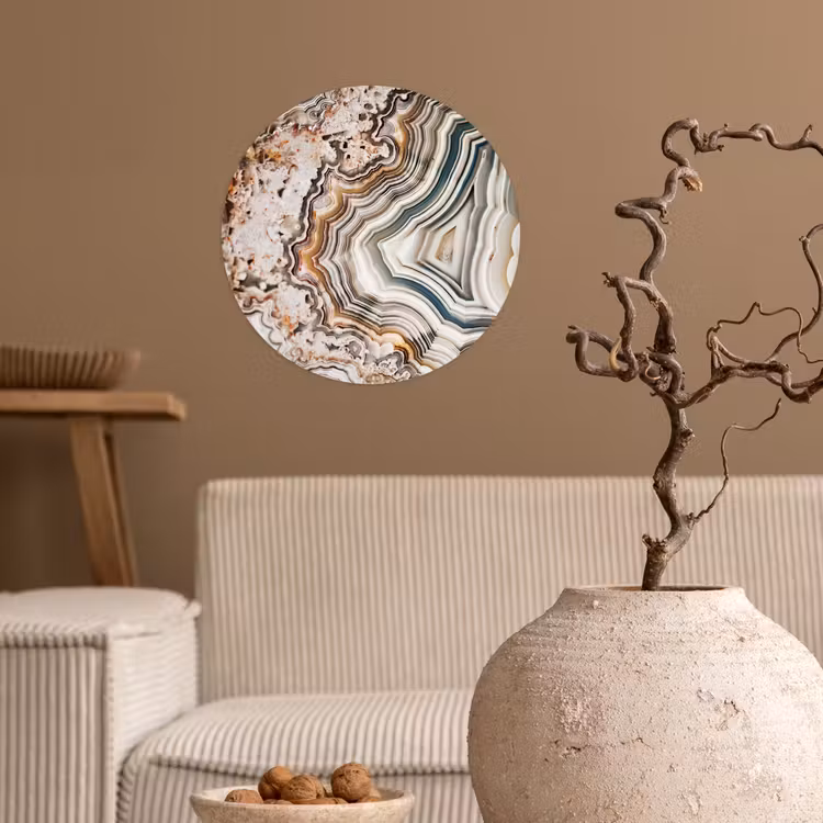 Edelsteen - Marmer - Natuur - Abstract Wandcirkel behangsticker klein -sfeer1