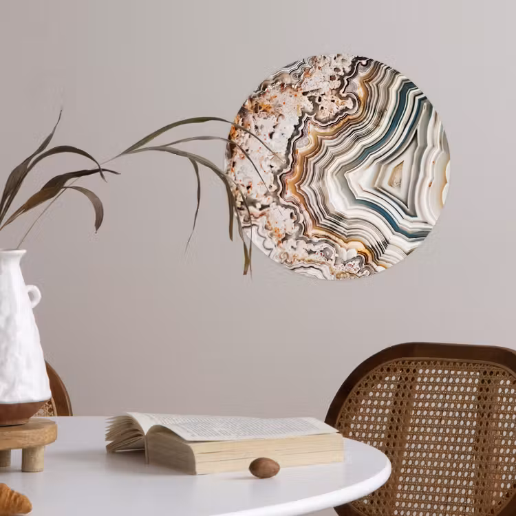 Edelsteen - Marmer - Natuur - Abstract Wandcirkel behangsticker klein -sfeer3