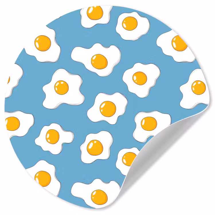 Eieren - Dooiers - Blauw Wandcirkel behangsticker klein 186 -3d
