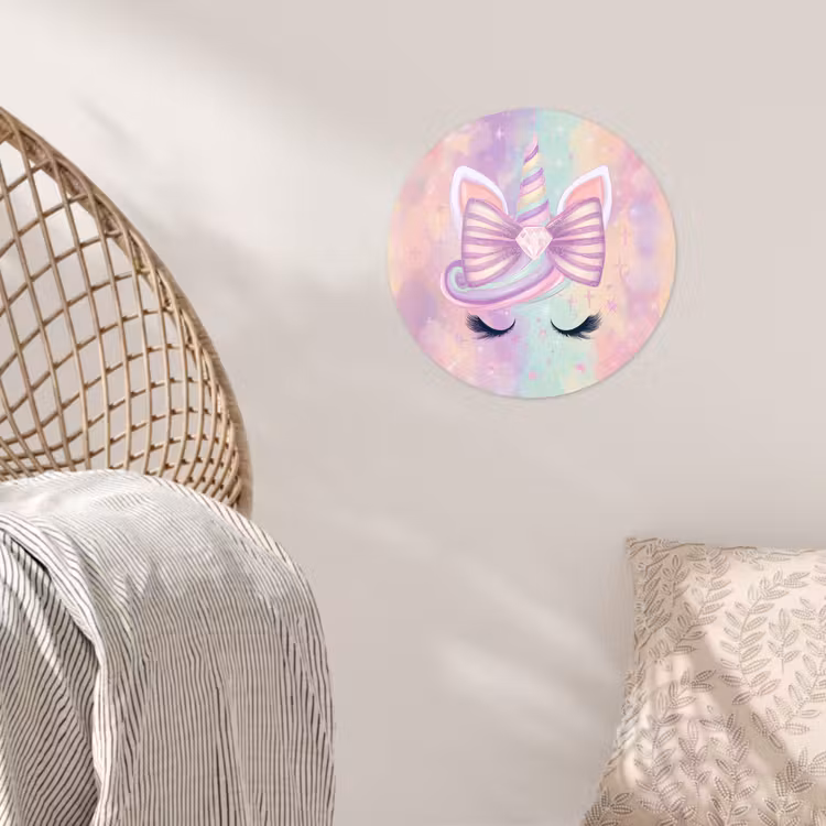 Eenhoorn - Glitters - Regenboog - Pastel Wandcirkel behangsticker klein -sfeer4