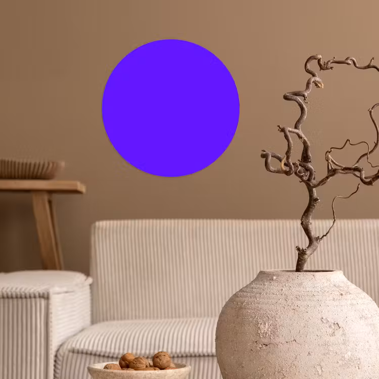 Electric - Indigo - Paars Wandcirkel behangsticker klein 186 -sfeer1