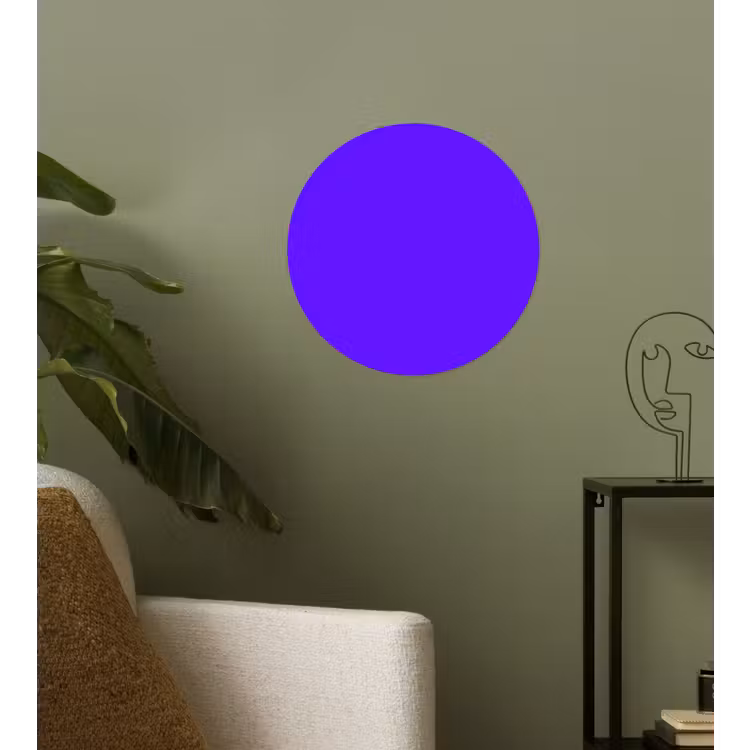 Electric - Indigo - Paars Wandcirkel behangsticker klein 186 -sfeer2
