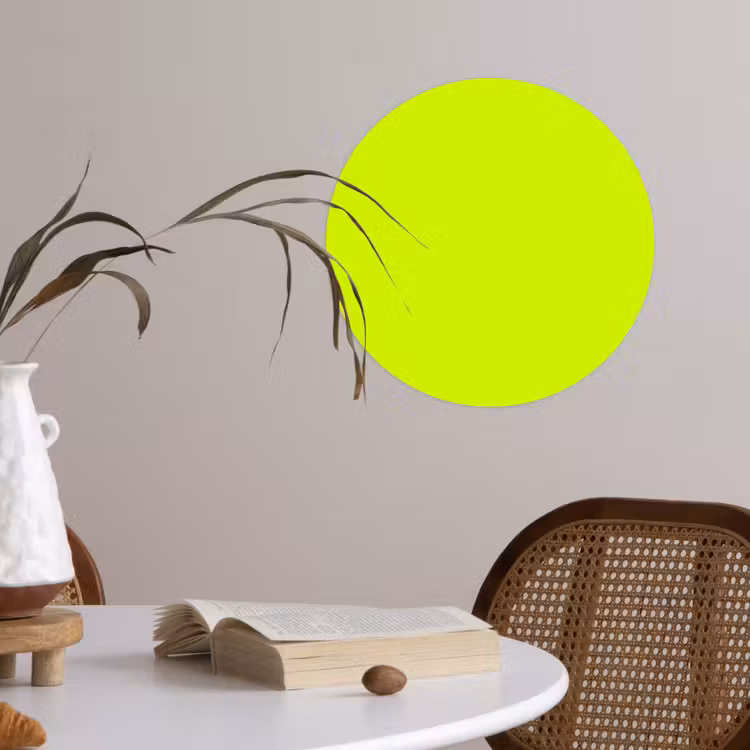 Electric - Lemon - Geel Wandcirkel behangsticker klein 186 -sfeer3