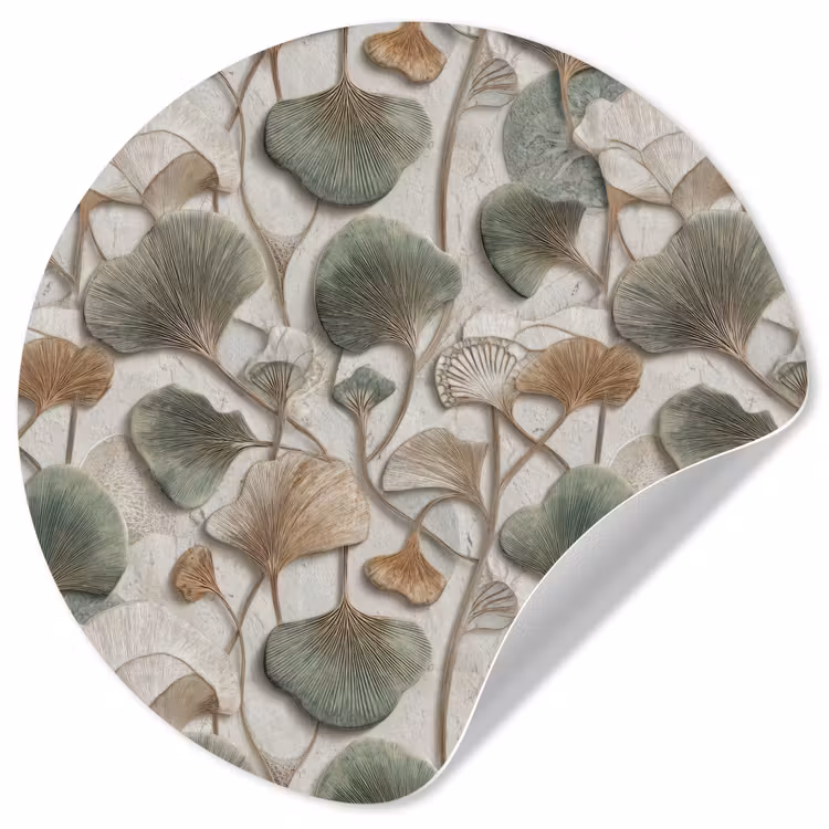 Elegant - Bladeren - Groen Wandcirkel behangsticker klein 186 -3d