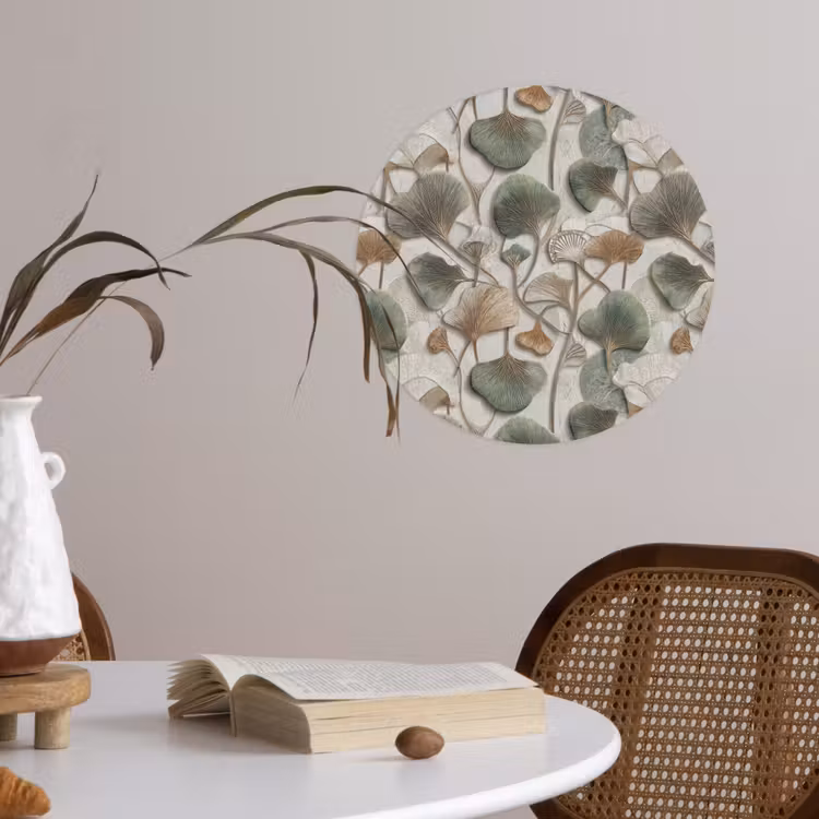 Elegant - Bladeren - Groen Wandcirkel behangsticker klein 186 -sfeer3