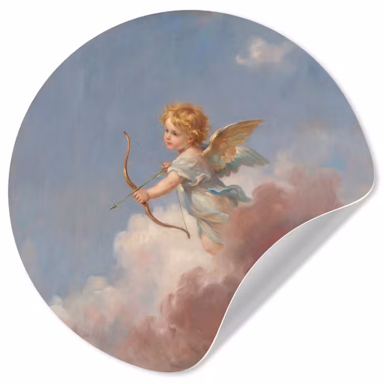 Engel - Pijl en boog - Mythologie - Klassiek Wandcirkel behangsticker klein -3d