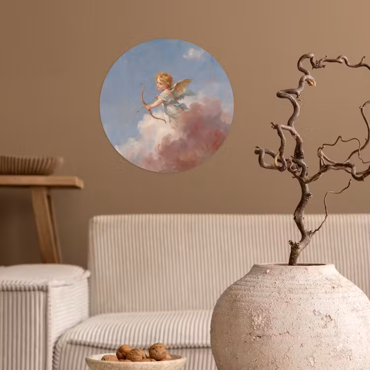 Engel - Pijl en boog - Mythologie - Klassiek Wandcirkel behangsticker klein -sfeer1