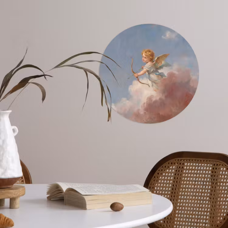 Engel - Pijl en boog - Mythologie - Klassiek Wandcirkel behangsticker klein -sfeer3