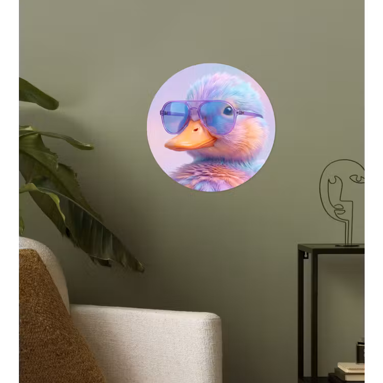Eend - bril - Pastel Wandcirkel behangsticker klein -sfeer2