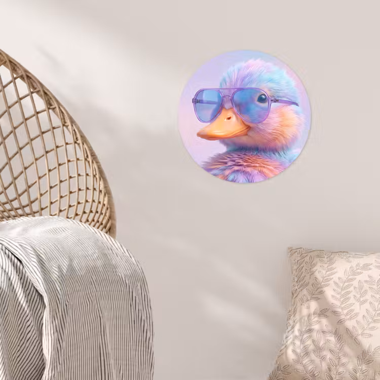 Eend - bril - Pastel Wandcirkel behangsticker klein -sfeer4