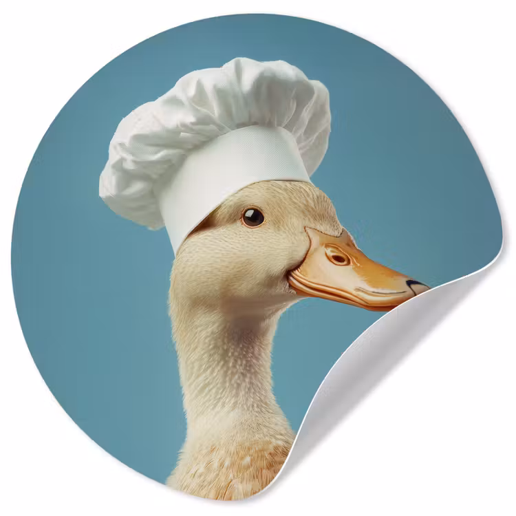 Eend - Koksmuts - Cute - Vogel Wandcirkel behangsticker klein -3d