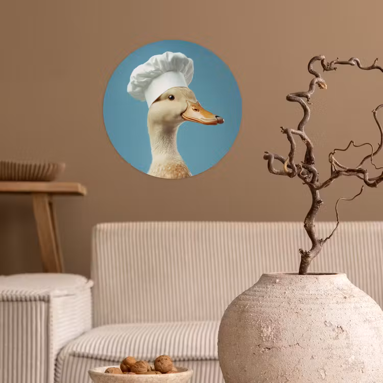 Eend - Koksmuts - Cute - Vogel Wandcirkel behangsticker klein -sfeer1