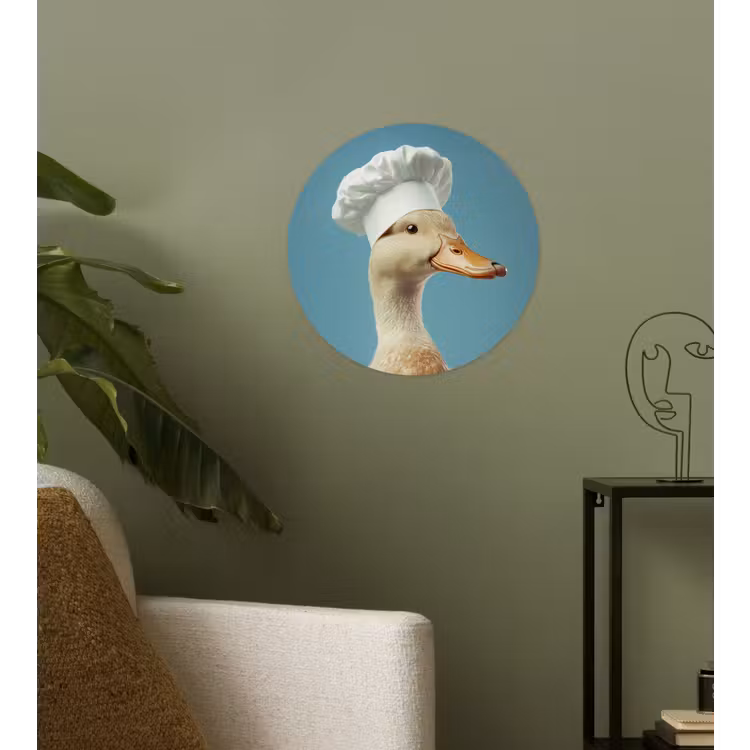 Eend - Koksmuts - Cute - Vogel Wandcirkel behangsticker klein -sfeer2