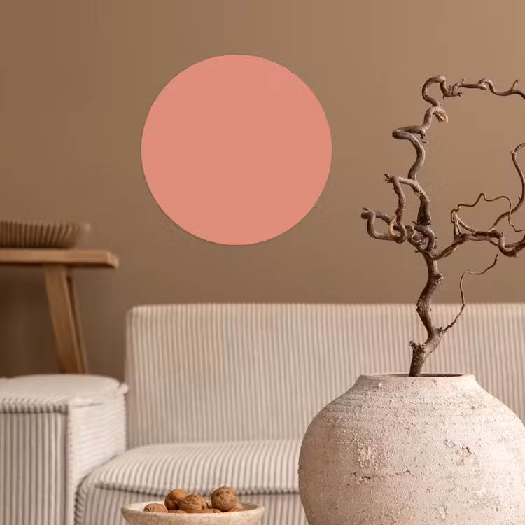 Earthy - Rose - Koraal Wandcirkel behangsticker klein 186 -sfeer1