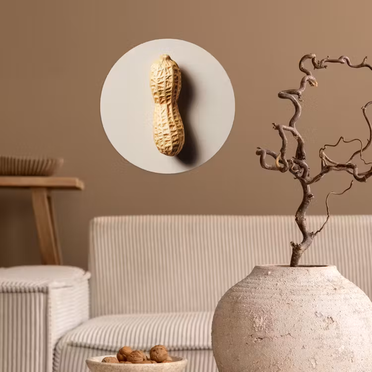 Pinda - Ruw - Beige Wandcirkel behangsticker klein -sfeer1