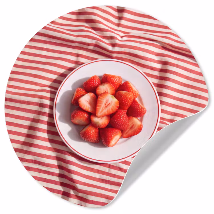 Eten - Aardbeien - Fruit - Zomer - Rood Wandcirkel behangsticker klein -3d