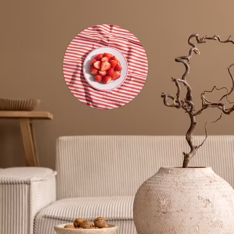 Eten - Aardbeien - Fruit - Zomer - Rood Wandcirkel behangsticker klein -sfeer1