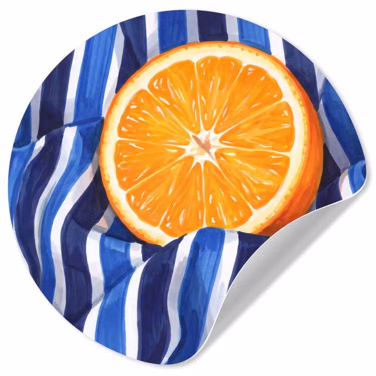 Runde Tapete - Essen – Obst – Orange - Eten - Fruit - Oranje Wandcirkel behangsticker klein
