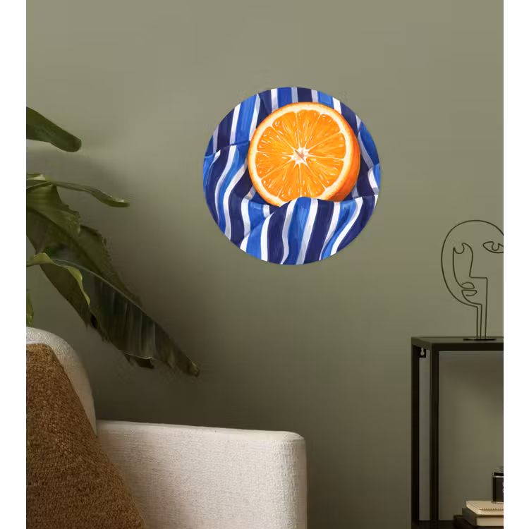 Runde Tapete - Essen – Obst – Orange - Eten - Fruit - Oranje Wandcirkel behangsticker klein