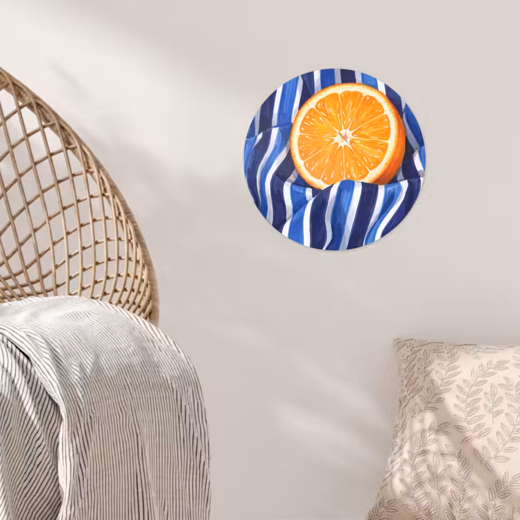 Runde Tapete - Essen – Obst – Orange - Eten - Fruit - Oranje Wandcirkel behangsticker klein