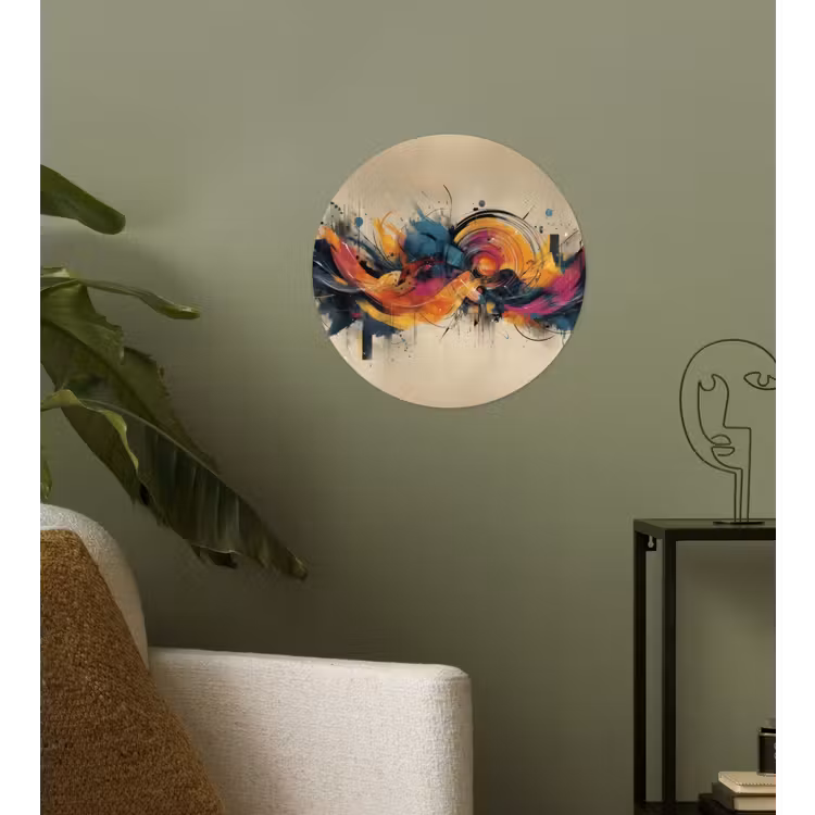 Explosie - Kleurrijk - Vormen - Abstract Wandcirkel behangsticker klein -sfeer2