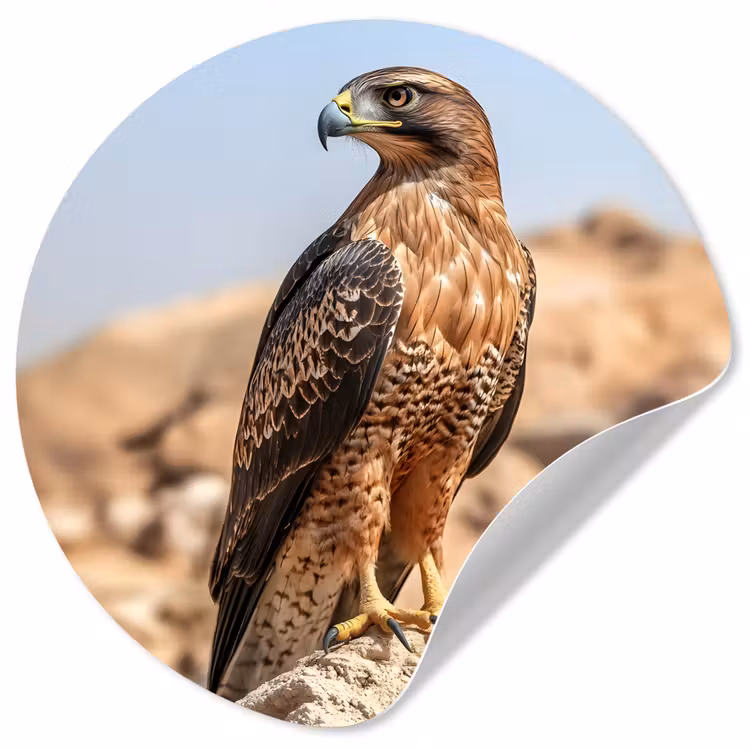 Valk - Vogel - Rots - Macht Wandcirkel behangsticker klein -3d